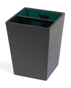 Corbeille double compartiments similicuir noir | Manusec