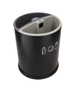 Corbeille 10L double compartiments métal noir | Manusec