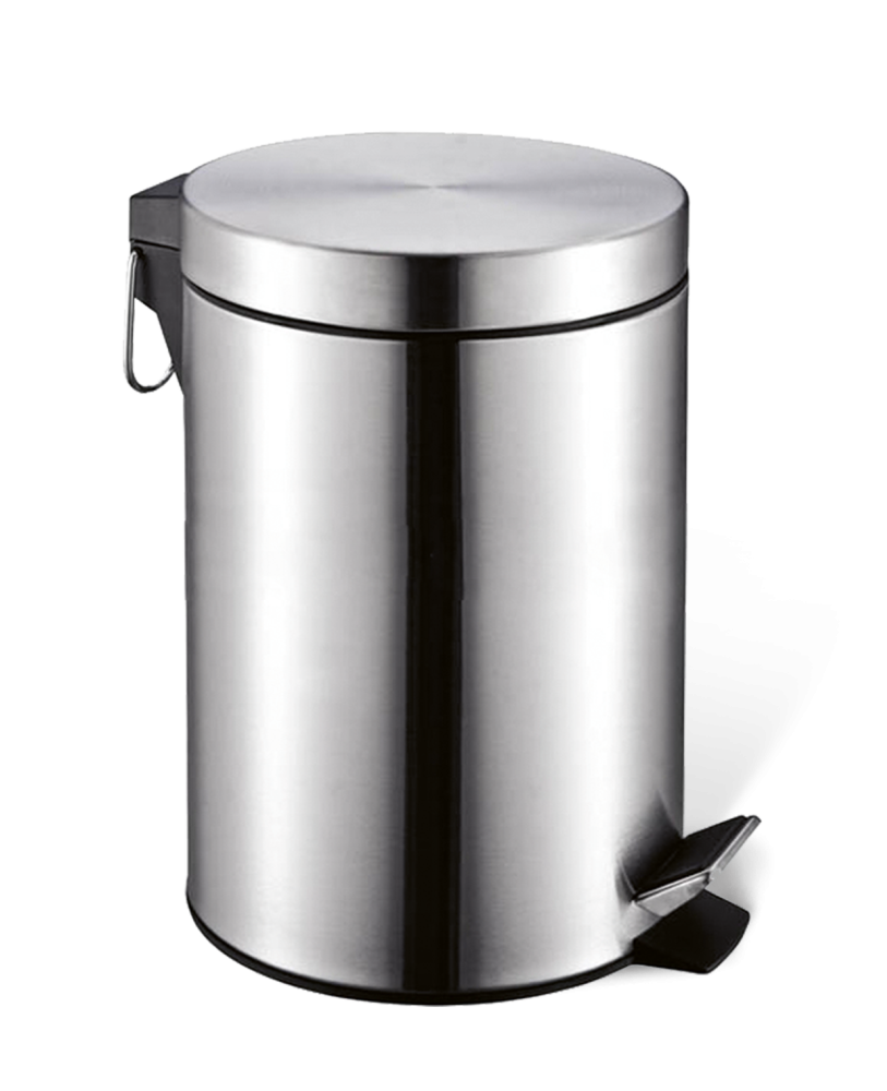 Poubelle à pédale 3L inox satiné | Manusec