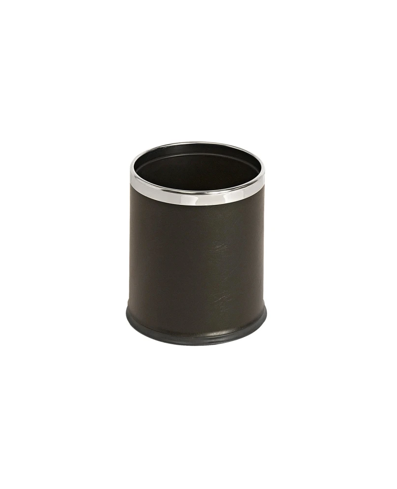 Corbeille 10L double paroi similicuir noir | Manusec