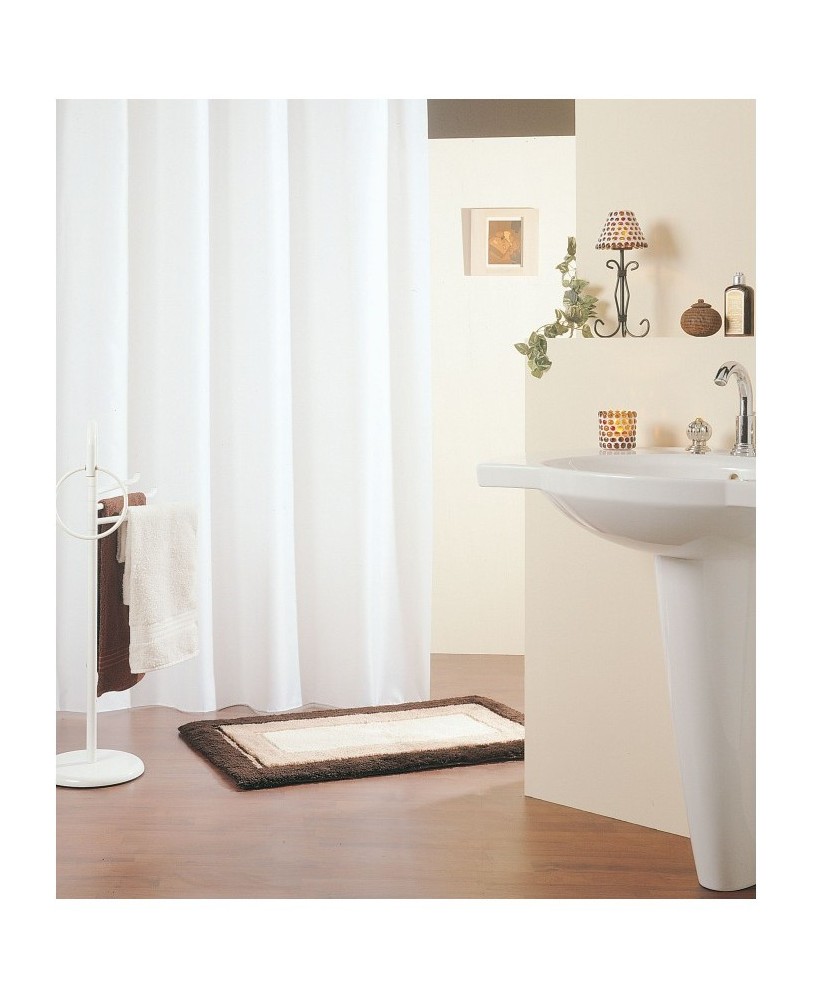 Rideau de douche polyester blanc | Manusec