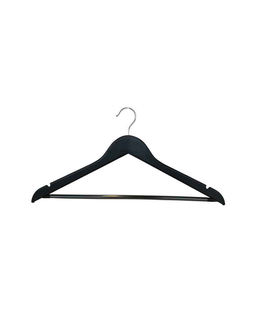 Lot 50 cintres bois noir antiglisse | Manusec