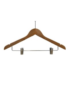 Lot 50 cintres antivol bois naturel pinces | Manusec