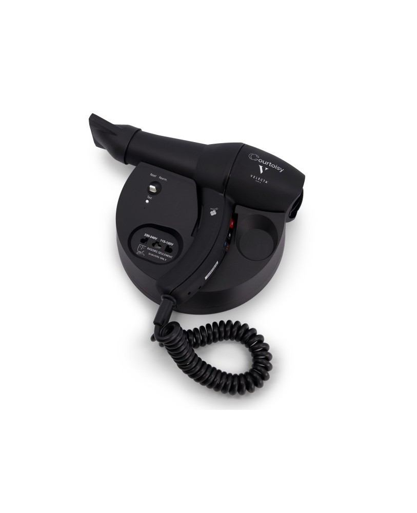 Sèche-cheveux mural 1800W noir mat 10mA | Manusec